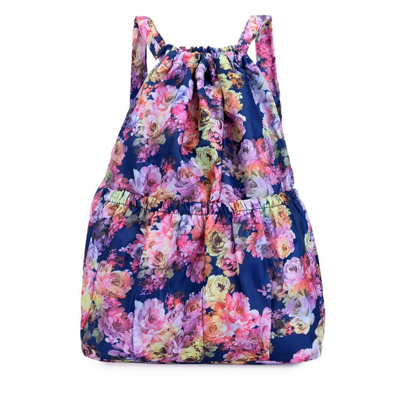Vinatge Drawstring Backpacks Women Large Capacity Flower Ethnic Style Waterproof Nylon Rucksack Shoulders Backpacks: 10