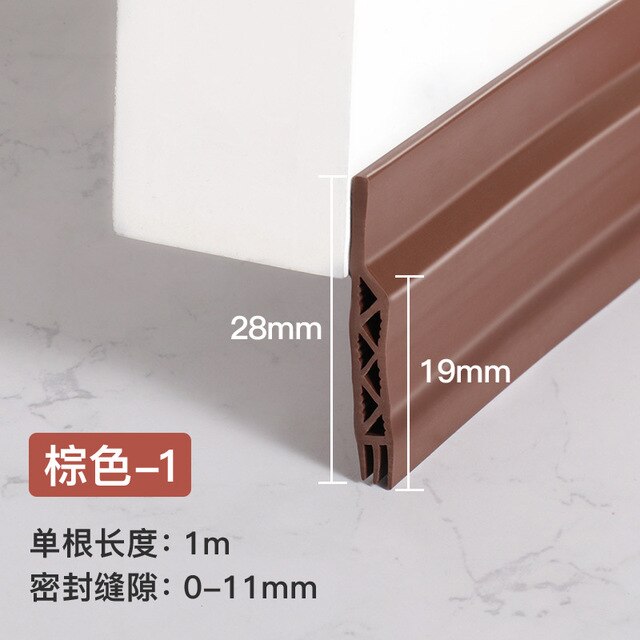 93Cm Pcv Zelfklevende Tochtstrips Onder Deur Raam Afdichting Strip Noise Tochtstrip Draft Stopper Sweep Strip Deur seal: Style A1