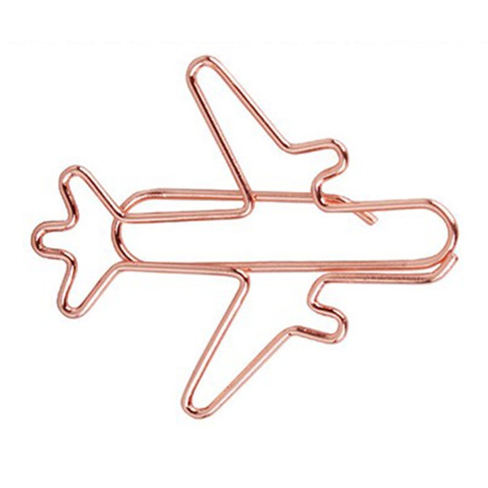 Trombone en forme d&#39;avion doré, 12 pièces/lot, matériel, signets escolar pour livres, papeterie fournitures scolaires papelaria enfant e20