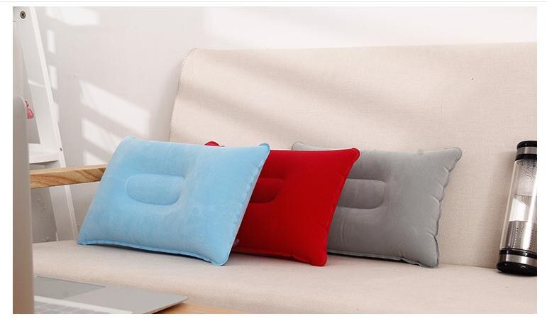 Coussin gonflable Double face pour voyage, oreiller Portable, flocage, camping, plage, voiture, avion, hôtel
