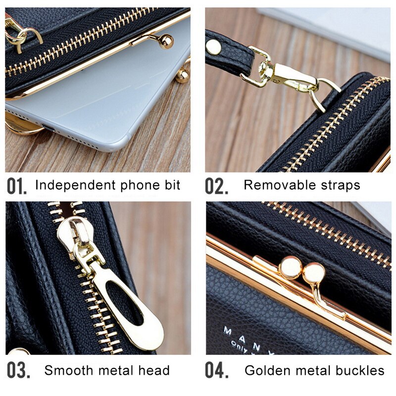 Dames portemonnee merk mobiele telefoon portemonnee grote kaarthouders portemonnee handtas portemonnee clutch messenger schouderbanden tas crossbody