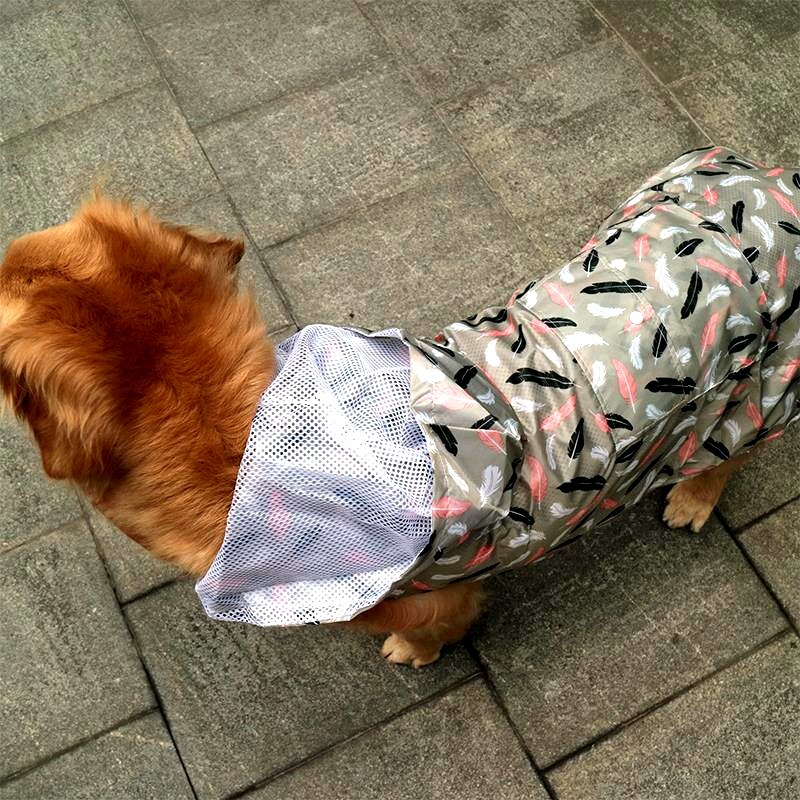 Explosie Huisdier Regenjas Medium En Grote Hond Poncho Super Sterke Waterdichte Grote Maat Gedrukt Golden Retriever Hond Kleren: B / L