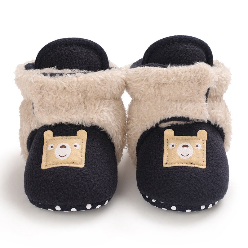Kids Antislip Winter Baby Meisjes Schoenen Ronde Neus Laarzen Voor Jongens Katoen Warm Peuter Meisje Sneeuw Enkel Slip-Op Baby Gevoerde Laarzen: navy / 13-18 months