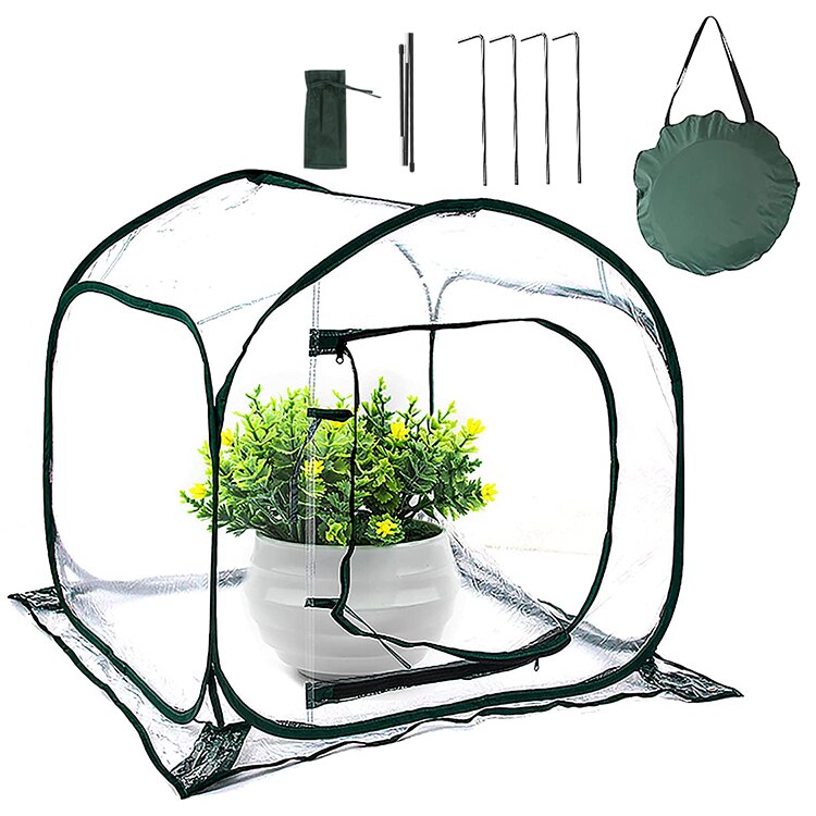 Mini invernadero pequeño para plantas de interior al aire libre, tienda de cultivo portátil, jardín, patio trasero, cubierta de Casa de flores