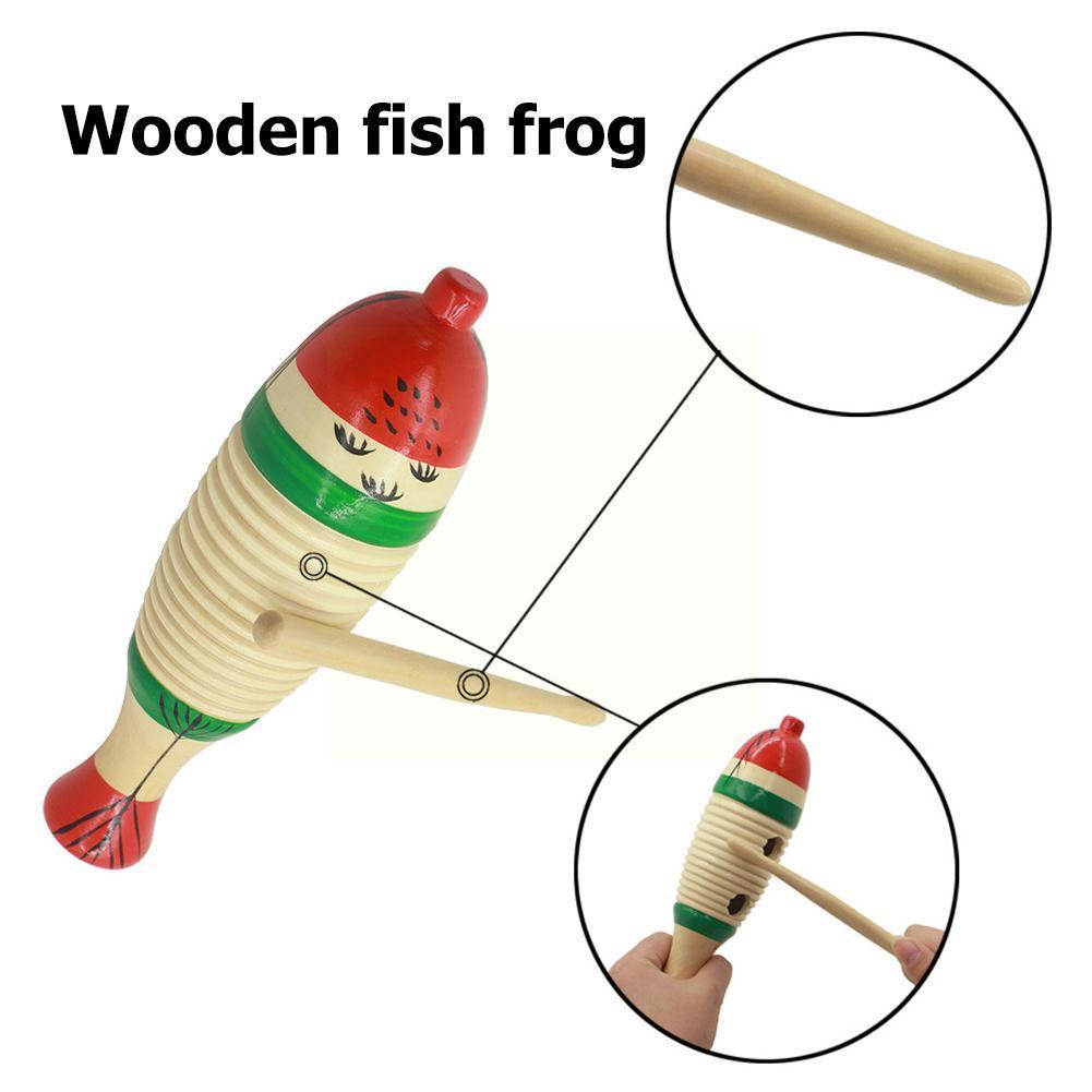 Fish Percussion For Children Kid Musical Instrument Accessories Long Large Wooden Birthday Children S2x1