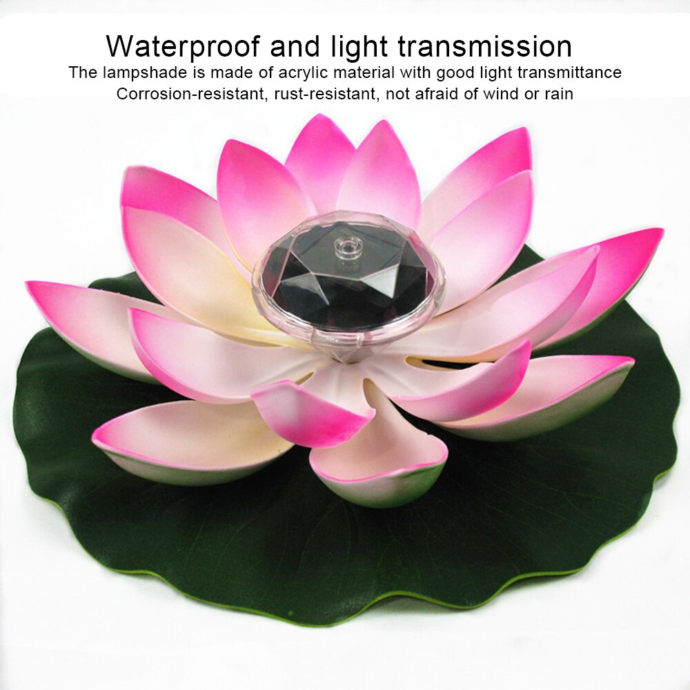 Solar Led Bloem Licht Lotusblad Drijvende Fontein Vijver Sfeer Verlichting Decoratie Tuin Outdoor Pool Night Light