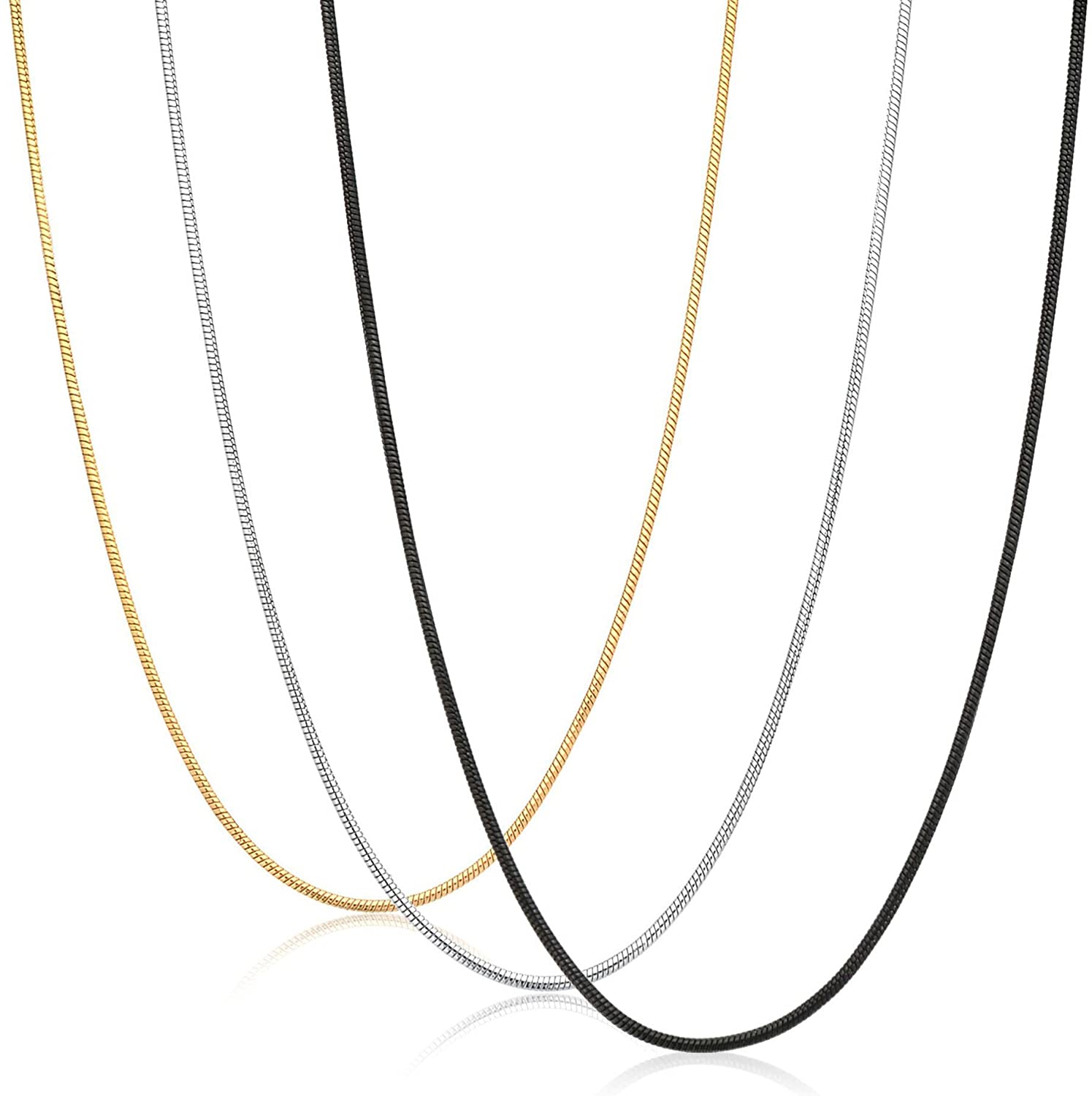 Catena serpente in acciaio inossidabile 1.2MM 1.5MM 2MM per uomo donna regali gioielli Hip-Hop