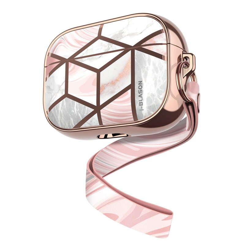 Funda i-blason Cosmo diseñada para Airpods Pro, funda protectora de mármol de 360 grados, funda compatible con Apple AirPods Pro ): Marble Pink