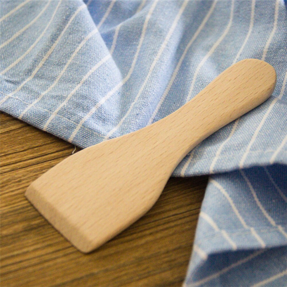 4 stk små smørspader non-stick liten bøk matlagingsspade kjøkkenutstyr tredreier for hjemmecampingrestaurant