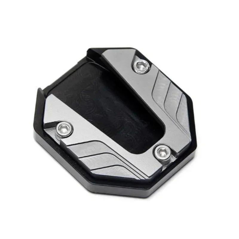 Motorfiets Parkeren Kickstand Extender Voet Zijstandaard Pad Ondersteuning Plaat Motor Accessoires: Zilver