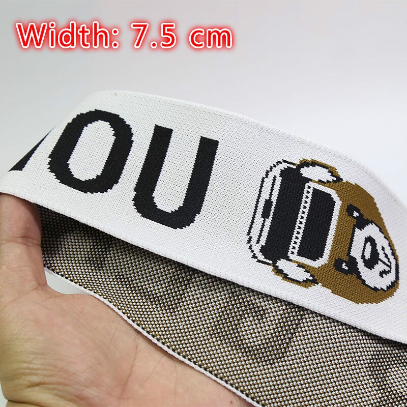 (Não elástico) calças extra largas com fita de poliéster impressa decorativa no lado usado na festa de casamento artesanato diy deco: Width7.5 cm