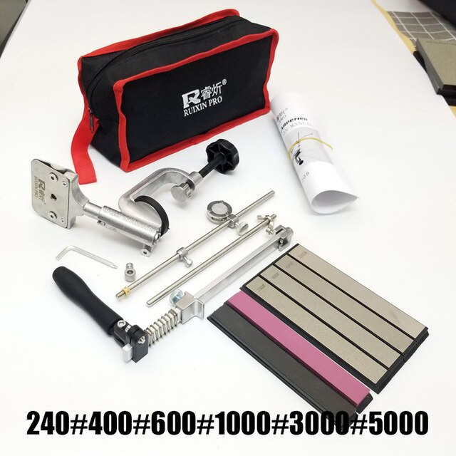 Iron Steel Kitchen Sharpener Kitchen Knife Sharpener Sharpening Tools Fix-angle With 4 Stones Whetstone