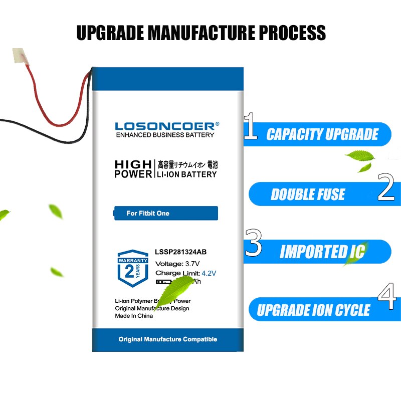 LOSONCOER oben 100% Neue 120mAh WL-FBT06 Batterie für Fitbit eins LSSP281324AB auf Lagerbier