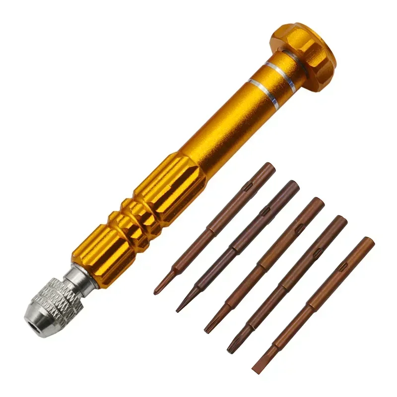 Multifunctionele 5 In 1 Schroevendraaier Horloge Reparatie Tools Set Demontage Schroevendraaier Sleuf Kruis Pruim Bloesem Computerbril: Black