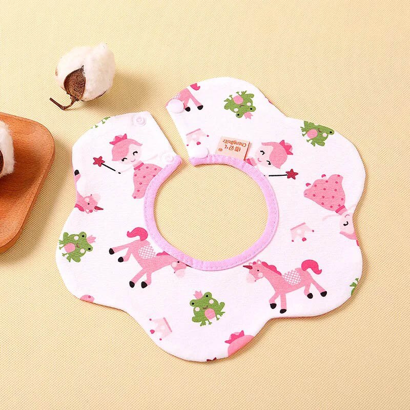 3 STKS Mom licht Mooie Bloem Stijl Slabbers, mode Patroon Dot Cactus Flamingo Slabbetjes Meisjes Jongens, voor 0 tot 2 T: Blauw