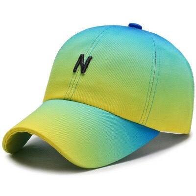 [lbbfs] gradient mænd sommer baseball kasket grøn rød streetwear kvinders snap back cap hip hop trucker hat  no048: Farve 1