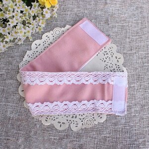 Spets-trimmad flanell kardborreband gardin spänne modern gardin rem slips rep band slips gardin dekoration tillbehör: Rosa