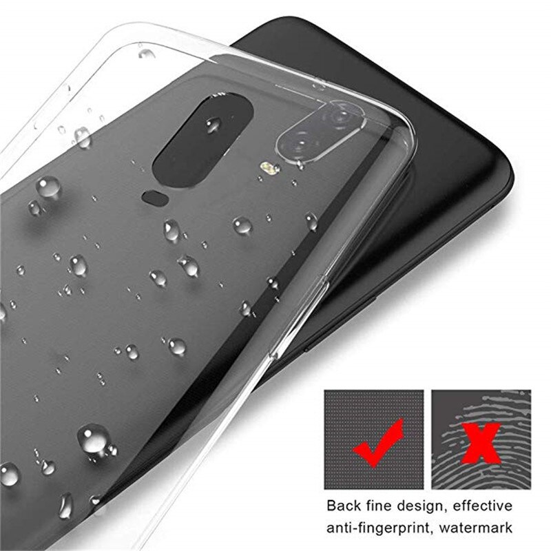 Originalt gennemsigtigt tpu til oneplus 6 / 6t cover cover ultratyndt blødt silikone kant beskyttende et plus 6 bagcover telefon cover