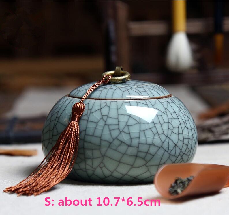 Keramiek Thee Pot Verzegelde Porselein Suiker Opslag Blikjes Chinese Stijl Mini Keramische Thee Dozen Tank Gedroogde Vruchten Bus Snoeppot: fenxian 10.7x6.5cm