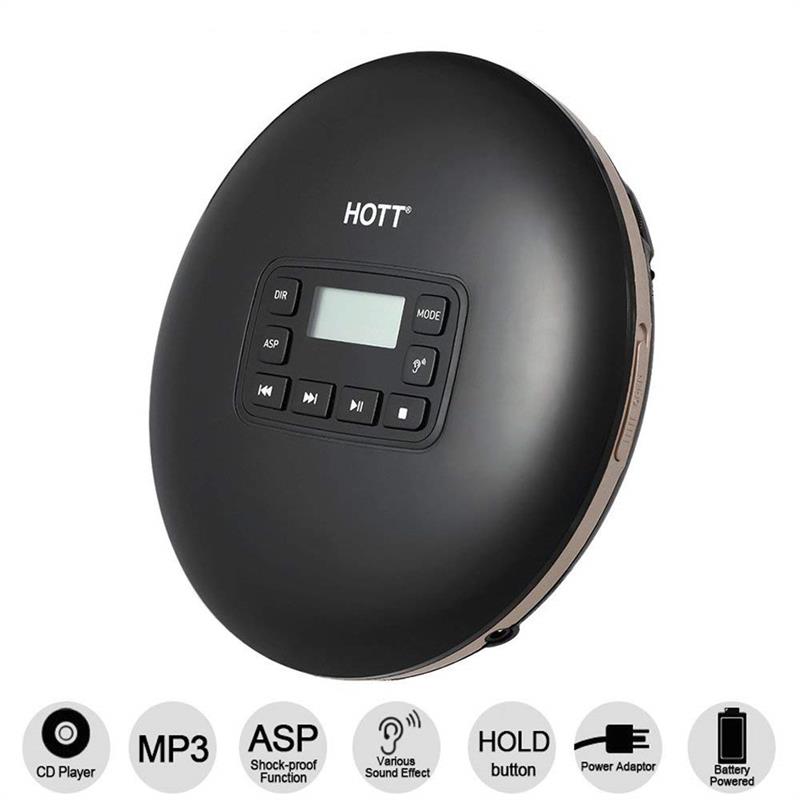 Portable CD Player with LCD Display, Personal Compact Disc Player with Stereo Earbuds, Electronic Skip Protection Anti-Shock Fun