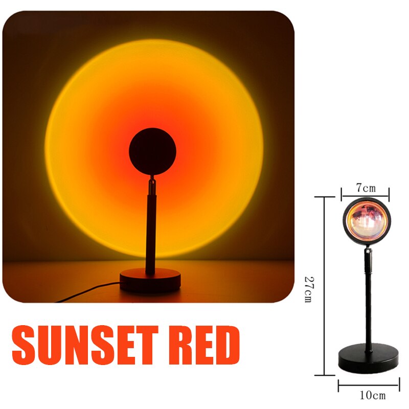 Applique murale à Led avec projecteur de couleur arc-en-ciel et USB, luminaire décoratif d'intérieur, idéal pour un salon ou une chambre à coucher: 7cm Sunset red