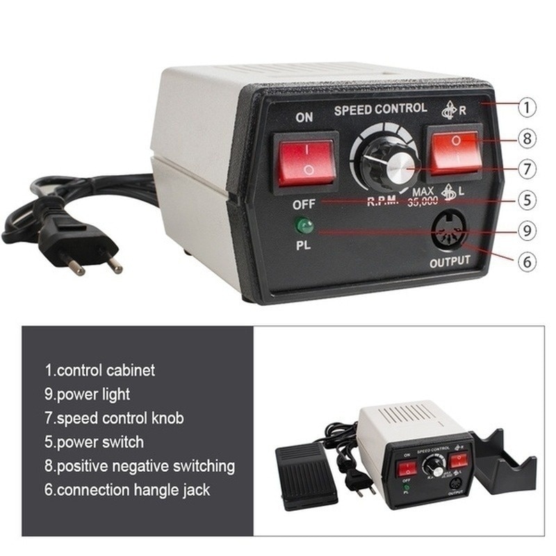 35K RPM Dental Lab Jewelry Micro motor Polishing Micro Motor Handpiece (A-18,A-90,A-204) + Micromotor Polishing Control Unit: Motor