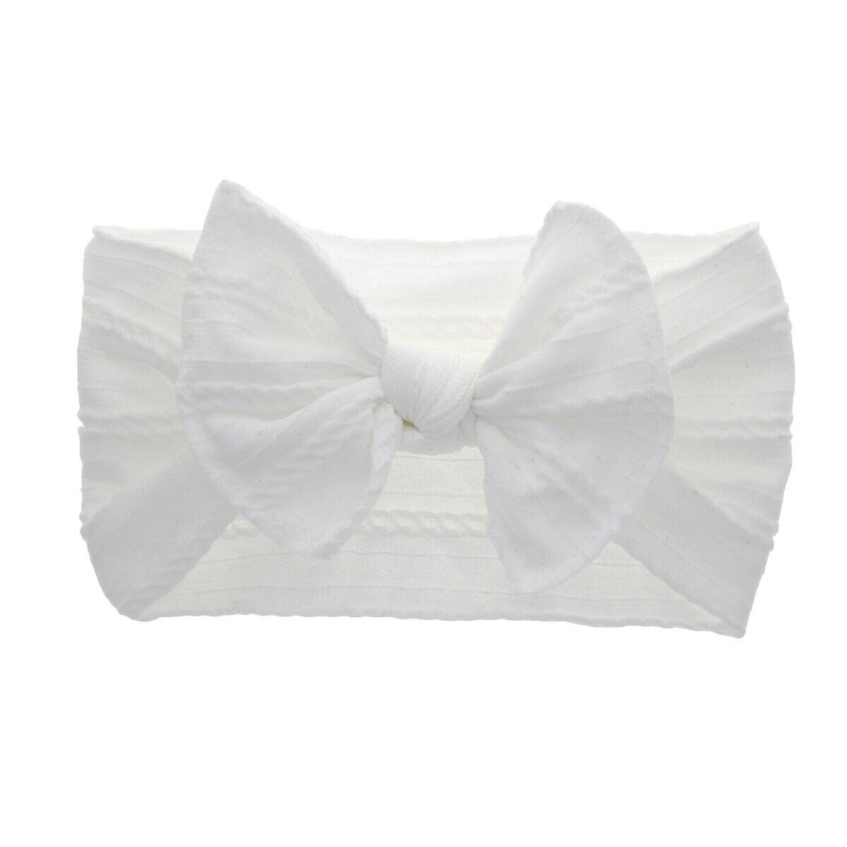 Princess Kids Baby Girls Headbands Broad Newborn Toddler Head Wrap Rabbit Big Bow Lovely Turban Hair Band Accessories: White