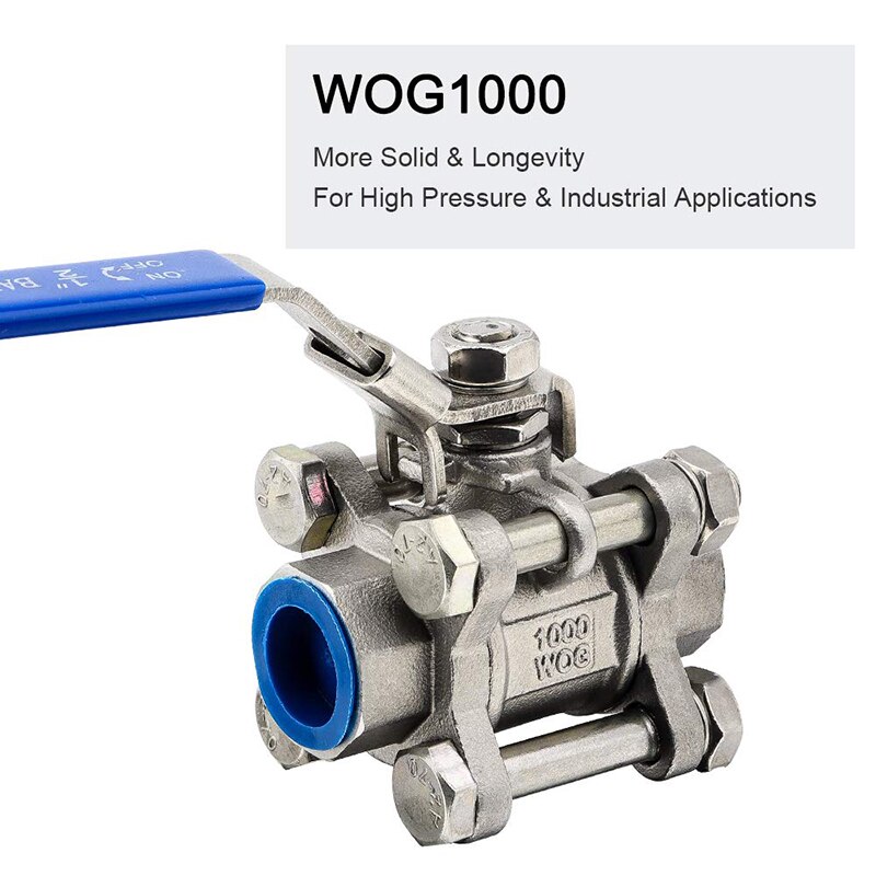 Fully Sanitary Welded Ball Valve Stainless Steel 304 3-piece Ball Valve,1/2 BSP,1000 WOG,Kettle Ball Value Home Brew Accessories