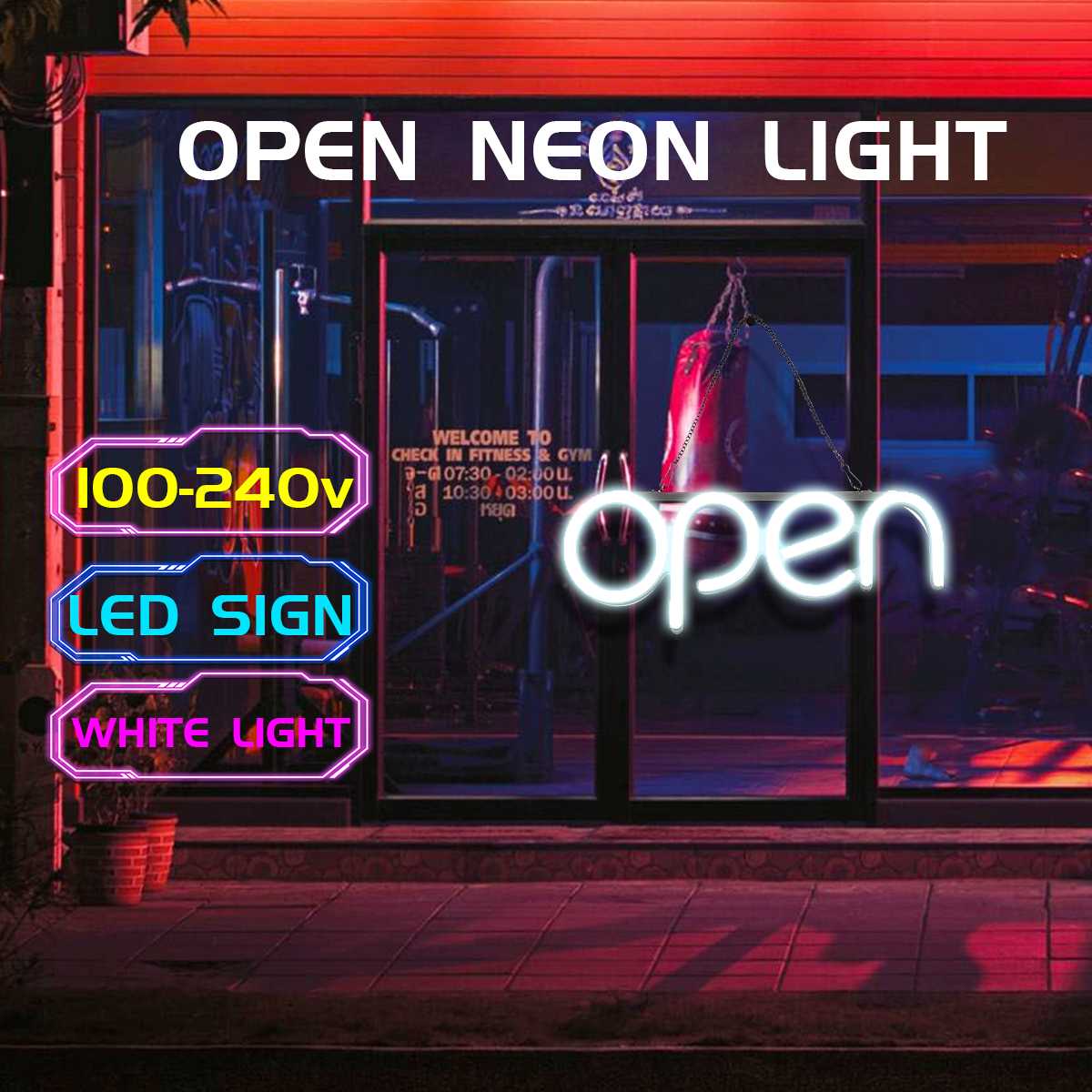 OPEN Neon Sign Licht Bar Pub Display Party Neon Lamp Thuis Kamer Muur Decoratie 100-240V US Plug reclame Commerciële Verlichting