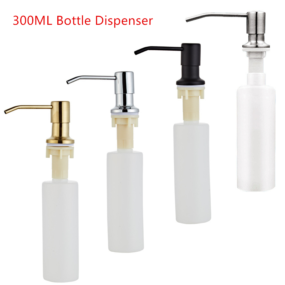 Kitchen Sink Soap Dispenser Bathroom Liquid Soap Dispenser Detergent Dispensers Press Dispenser Head Dish Soap Dispensers Black