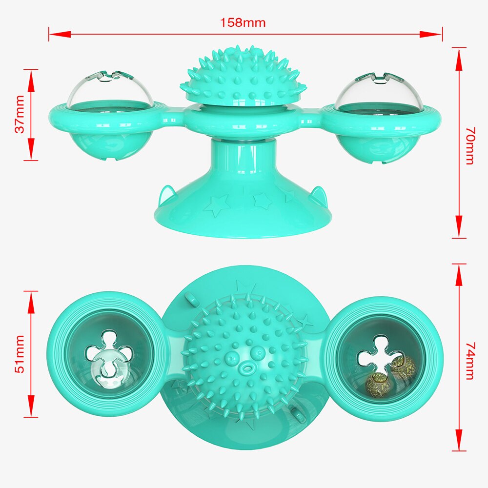 Moulin à vent pour chat, jouet de Massage rotatif amusant, boule LED d&#39;herbe à chat, nettoyage des dents, produits pour animaux de compagnie, directe