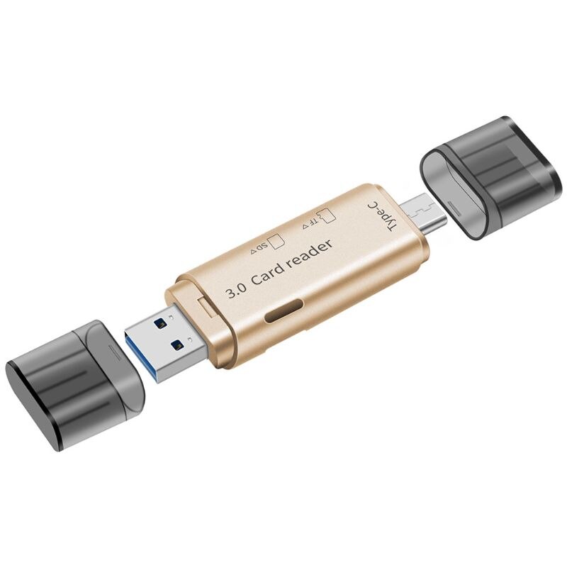 2in1 USB 3.0 Type C Dual Slot High Speed Adapter Micro SD TF SD Memory Card Reader For PC Laptop Computer Mobile Phone Tablet Ho