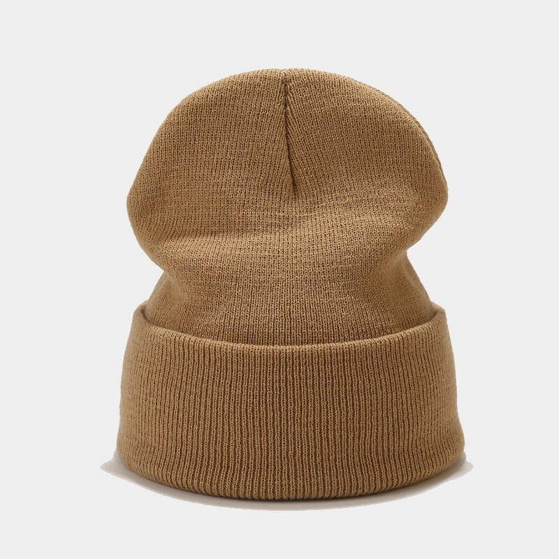 Winter Hats For Women Men Skullies Beanies Knitted Solid Cool Hat Girls Autumn Female Beanie Warm Bonnet Casual Cap: khaki