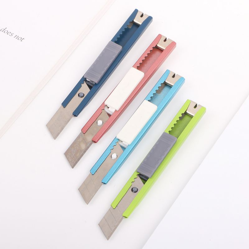 Stainless Steel Mini Utility Knife Cutter Razor Blade Tool Sharp Snap Off Knife Retractable