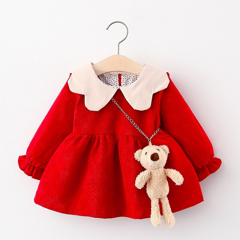 Melario Baby Meisje Winter Kleding Leuke Fleece Bontjas Bovenkleding Mantel Cartoon Kinderen Jas Jas Kinderen Kleding: AH3275red