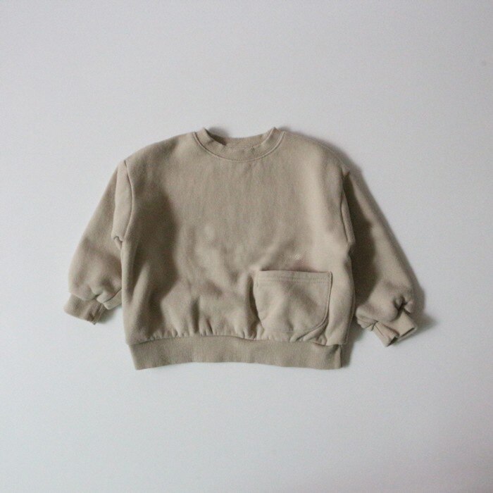Kids Hoodies Casual Koreaanse Dikker Trui voor Jongens Peuter Meisjes Sweatshirts Losse Herfst Kinderen Shirts: Beige / 24M