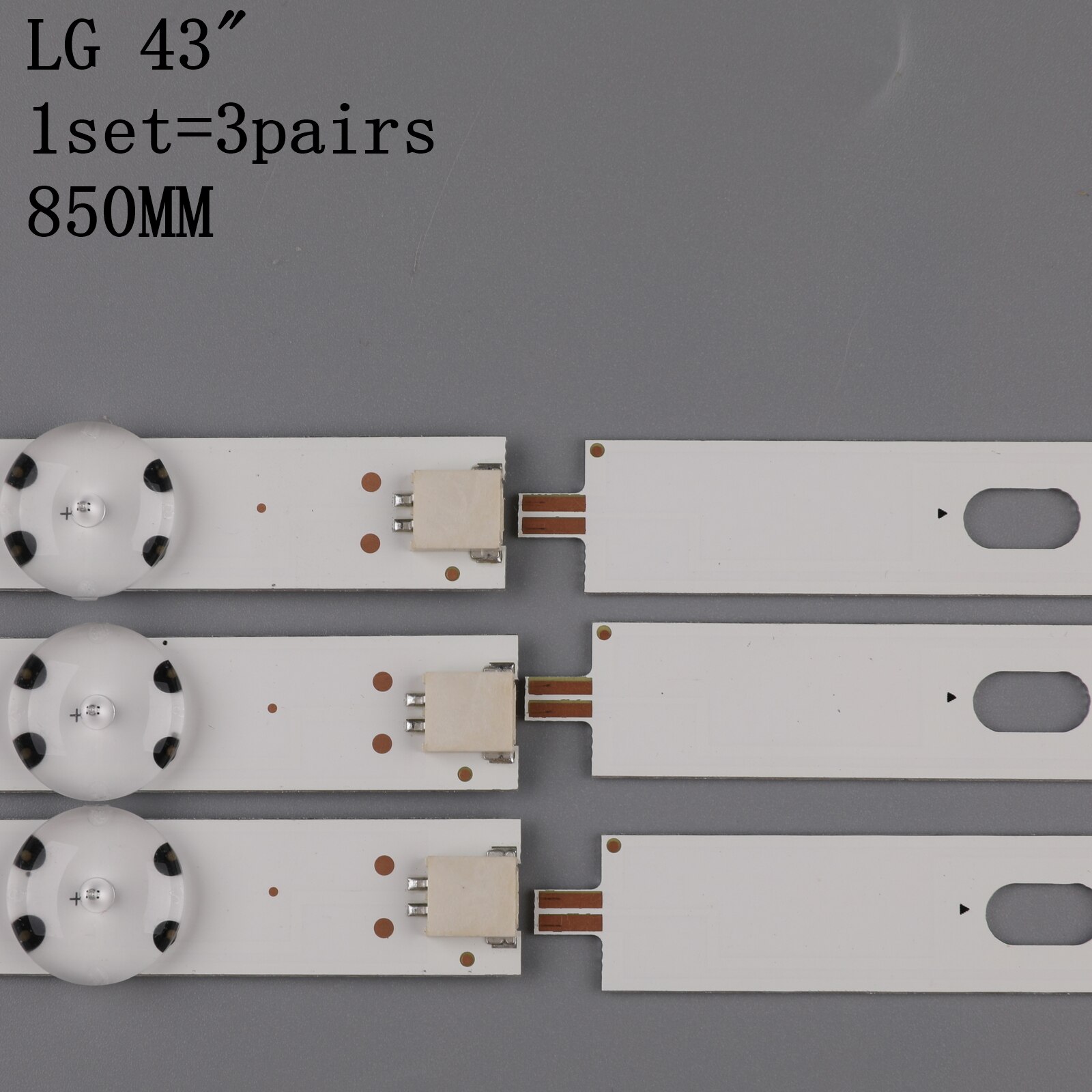 (Neue Bausatz )3 Stck 8LED 850mm LED-hintergrundbeleuchtung streifen für LG 43UH6030 43UF640 HC430DGN-SLNX1 UF64_UHD_A 43LH60FHD EAV63192501