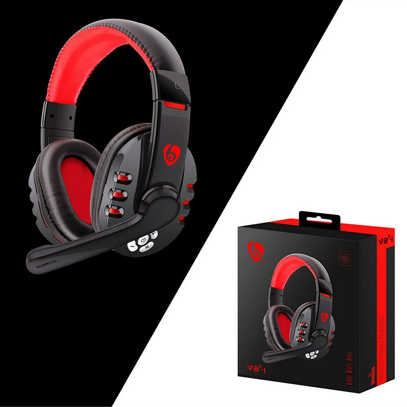 Gaming Headset Wireless Bluetooth Headphones Mic retractable Rechargeable Battery for PC Laptop Tablets Comput Wireless Headset
