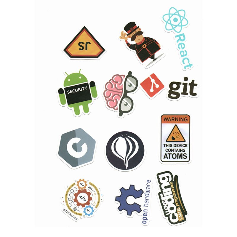 50pcs/set Linux Programming Language Stickers Cute Sticker Jave Js PHP Python Geeks Stationery Sticker Computer DIY Tools