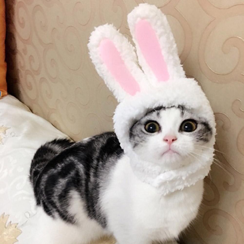 Funny Easter Cute Plush Costume Easter Cap Bunny Headdress Rabbit Hat With Ears For Cats And Small Dogs Hat Pet Products