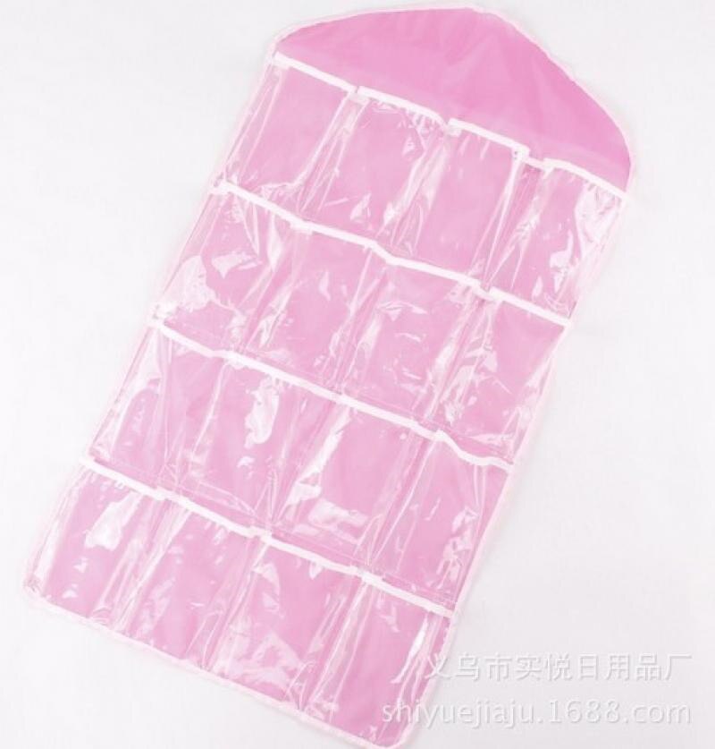 Over Door Transparent Pouch Bag 16 Pocket Over Door Hanging Bag Shoe Toy Hanger Storage Jewellery Organizer: 01