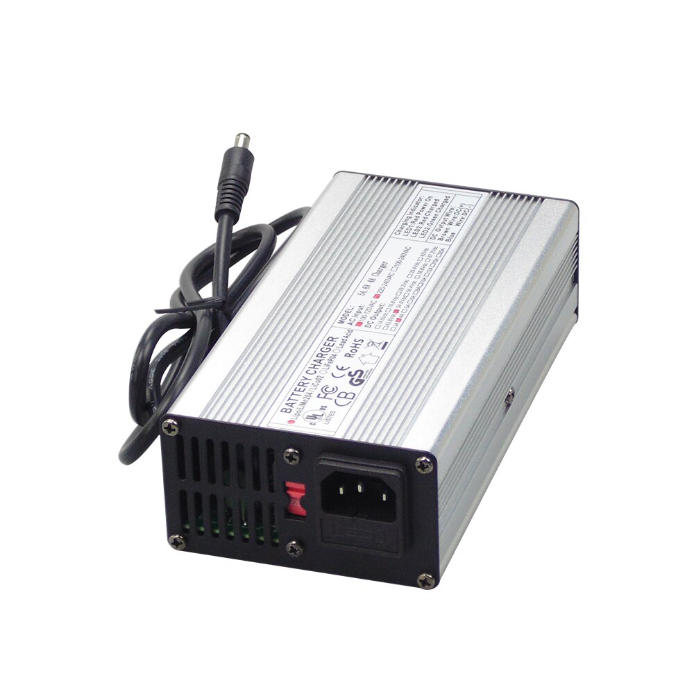 AC 110v/220V DC output 54.6v 2A 3A 4A li-ion battery charger 13S 48V battery charger with fan