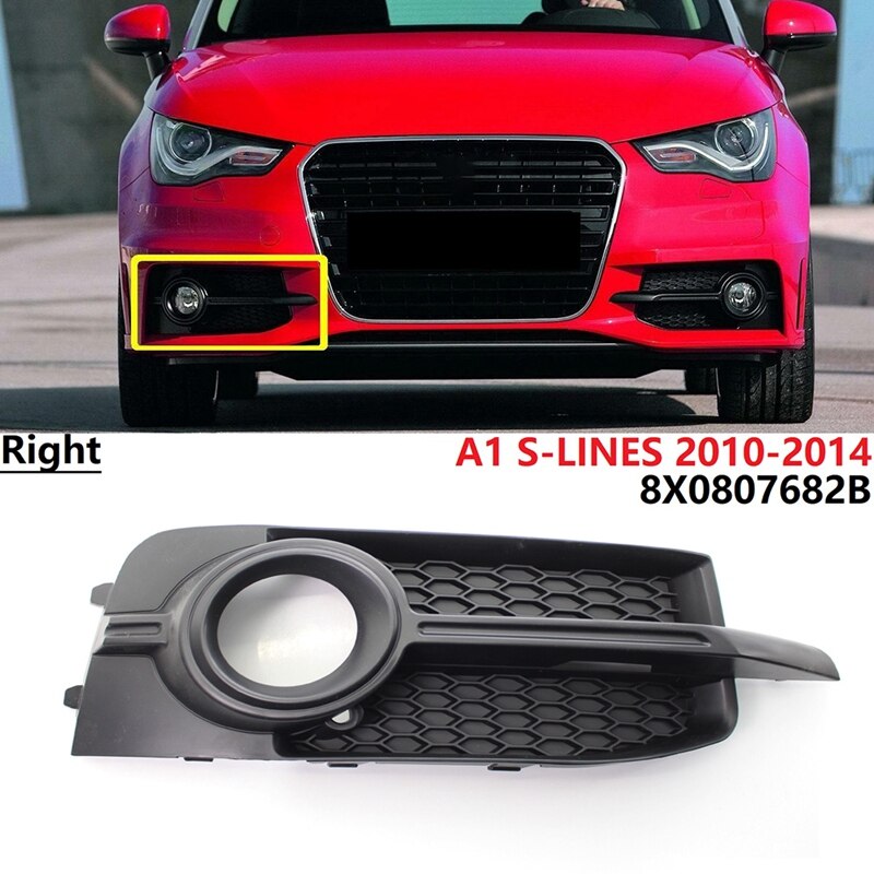 Auto Rechtsvoor Bumper Mistlamp Lamp Grill Honingraat Voor-A1 S-LINES 8X0807682B: Default Title