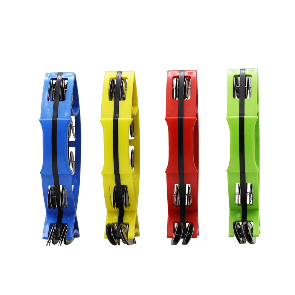 Percusión en forma de pez con cascabel de doble Metal para niños Juguete Musical Color al azar