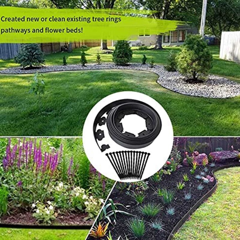 Landscape Edging Border Garden Edging Kit Garden Grass And Stone Isolation Belt For Yard Lawn Flower Gardens Border