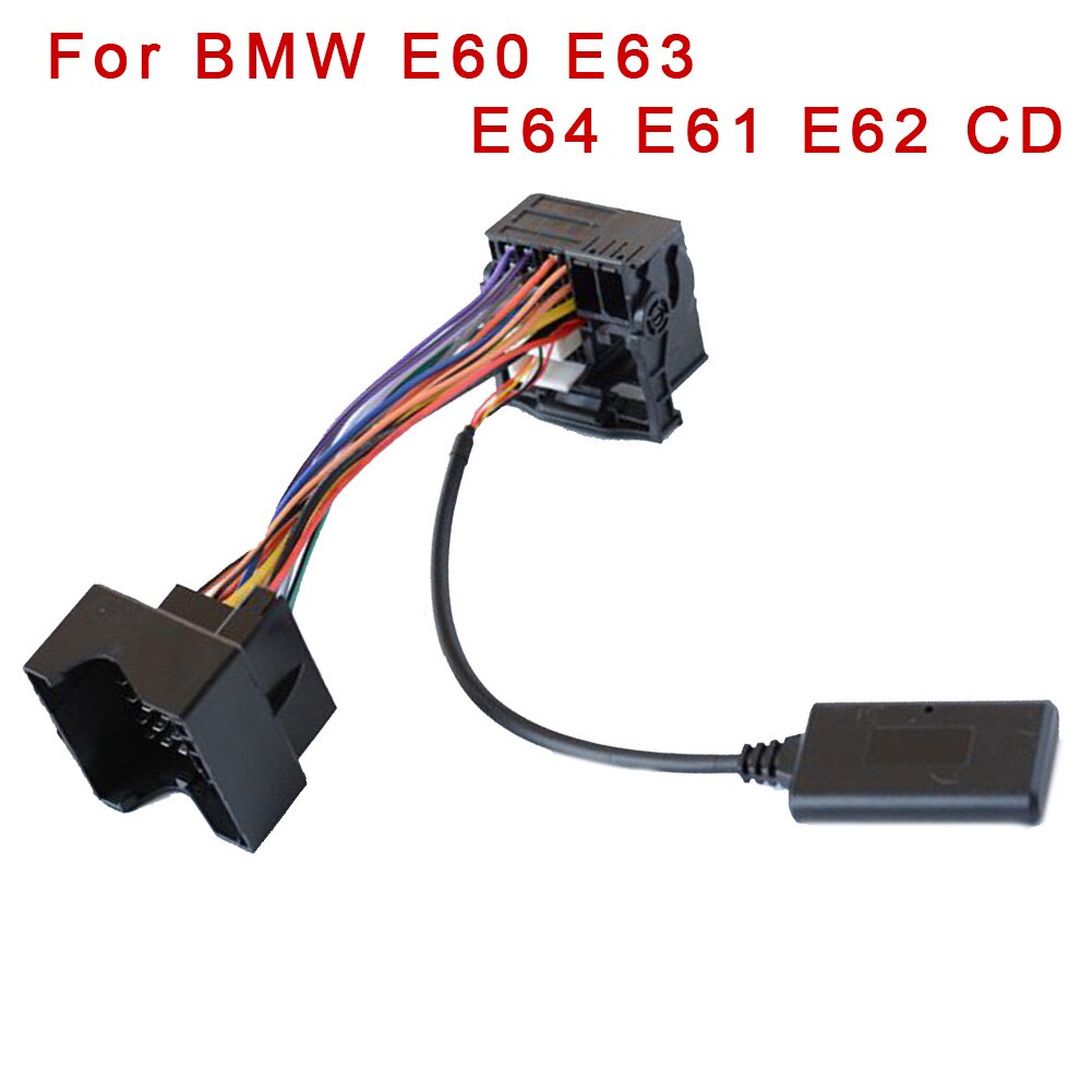 12-- polet bluetooth-aux-kabel sort tilbehør til bmw  e60 e63 e64 e61 e62 cd 12v