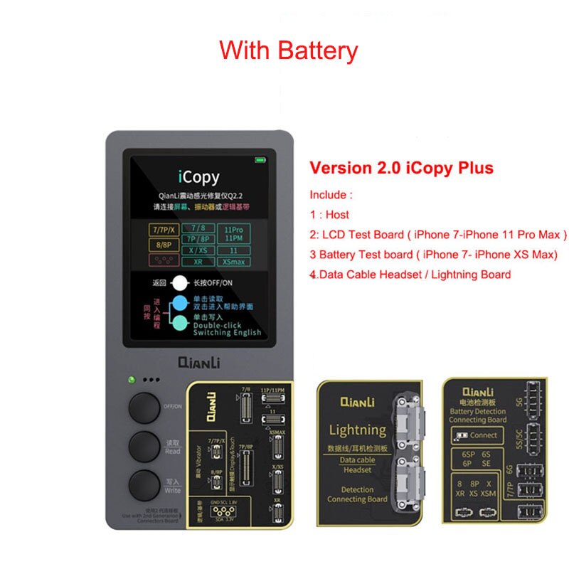 Qianli iCopy Plus 2. Gen LCD Skærm Reparationsprogrammer til iPhone 7-11 Pro Max