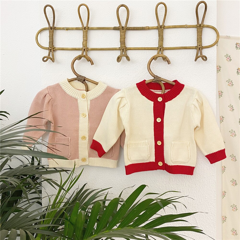 Baby Girl Knitted Clothes Kids Girls Sweater Knit Cardigan Jacket Baby Sweater Coat Girls Cardigan