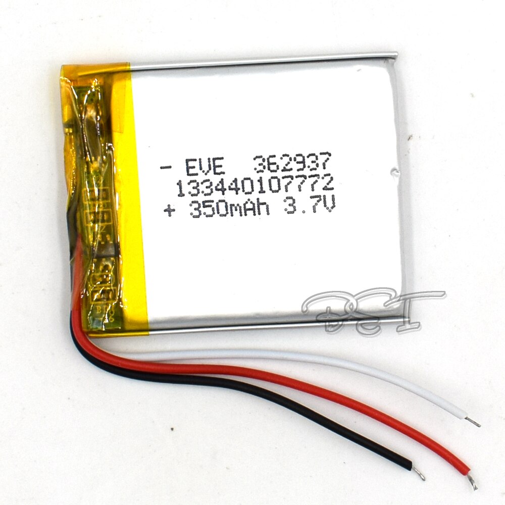 3.7V 350mAH 362937 3 fils li-polymère Rechargeable Lithium Li-ion batterie pour jouet enregistreur GPS MP3 MP4 Bluetooth lunettes Navigato