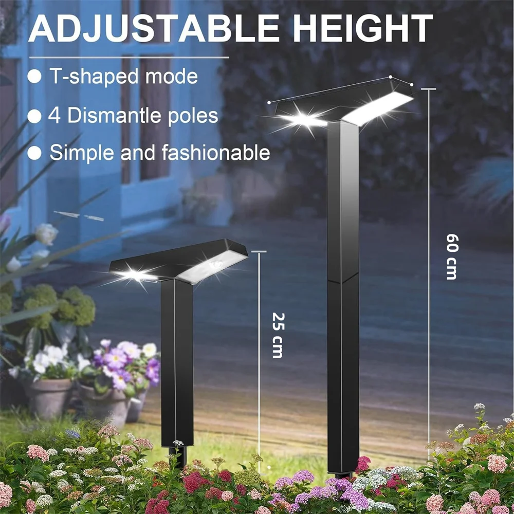 Paquete de 1/4 luces solares para caminos, luces solares para exteriores IP65, luces impermeables para jardín, lámpara Solar, lámparas de paisaje para exteriores para césped